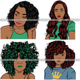 Bundle 4 Afro Woman Melanin Popping SVG Files For Cutting and More!