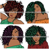 Bundle 4 Afro Woman Melanin Popping SVG Files For Cutting and More!