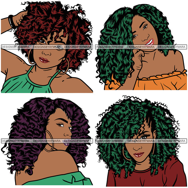 Bundle 4 Afro Woman Melanin Popping SVG Files For Cutting and More!