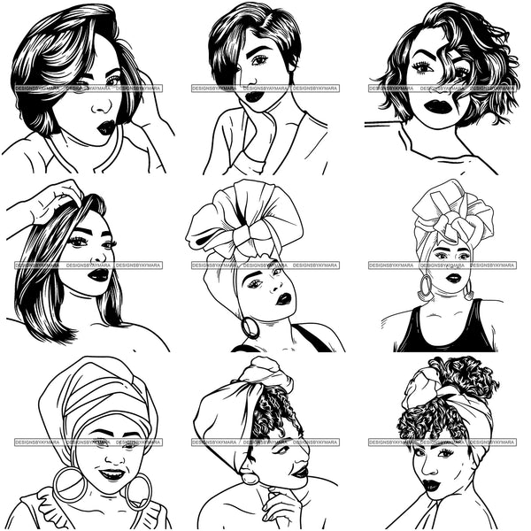 Special Bundle 50 Afro Beautiful Woman SVG Only For $10.99 Cutting Files For Silhouette and Cricut