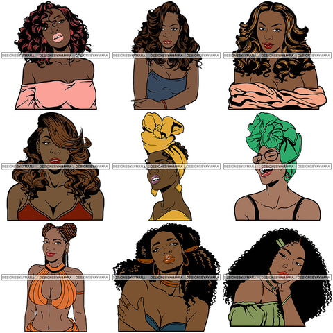 Bundle 9 Afro Latina Woman SVG Cutting Files For Silhouette Cricut and More