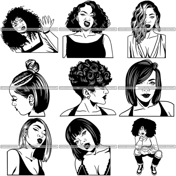 Bundle 9 Afro Independent Successful Woman SVG Cutting Files For Silhouette Cricut and More