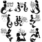 Bundle 9 Afro Black Woman Mermaid Aquatic Creature  SVG Cutting File For Silhouette and Cricut