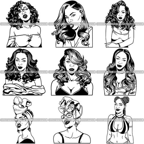 Bundle 9 Afro Latina Woman SVG Cutting Files For Silhouette Cricut and More