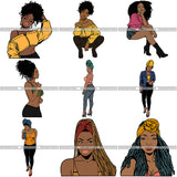 Bundle 9 Afro Independent Successful Woman SVG Cutting Files For Silhouette Cricut and More