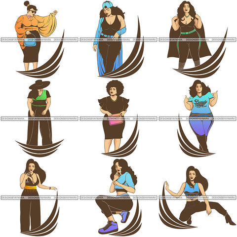 Bundle 9 Afro Beautiful Woman Goddess Diva Classy Lady .SVG Cut Files For Silhouette and Cricut
