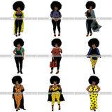 Bundle 9 Afro Lola Melanin Popping SVG Cutting Files For Silhouette Cricut and More!