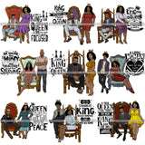 Bundle 9 King and Queen Rey Reina Couple Life Goals PNG Print Files Not For Cutting