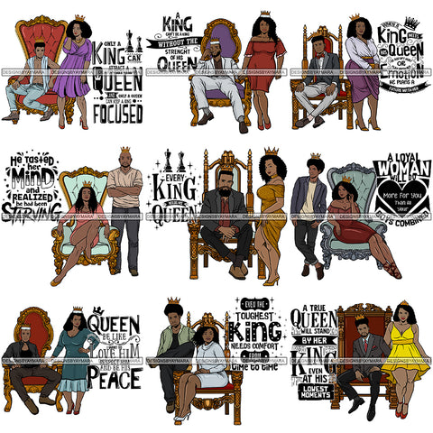 Bundle 9 King and Queen Rey Reina Couple Life Goals PNG Print Files Not For Cutting