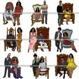 Bundle 9 King and Queen Rey Reina Couple Life Goals PNG Print Files Not For Cutting