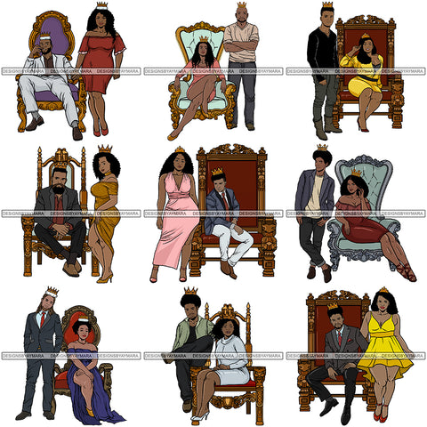 Bundle 9 King and Queen Rey Reina Couple Life Goals PNG Print Files Not For Cutting