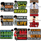Bundle 9 Afro Lola Melanin Popping SVG Cutting Files For Silhouette Cricut and More!