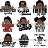 Bundle 9 Afro Woman Peek a Boo I see You Melanin Pretty Half Face PNG Files For Print Not For Cutting