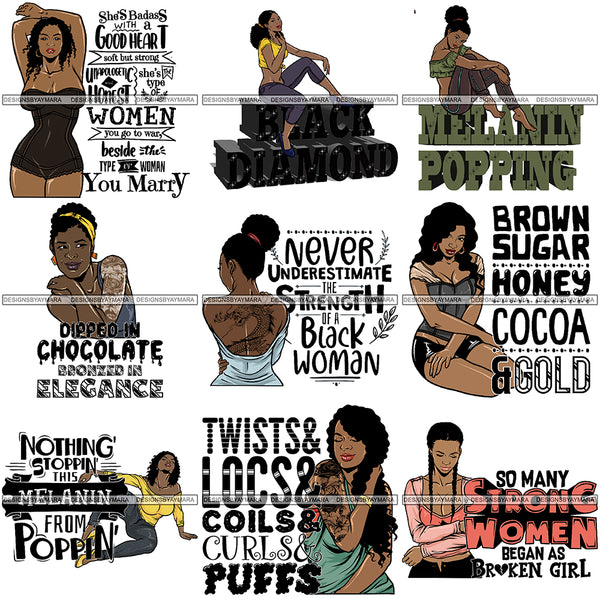 Bundle 9 Tattoo Goddess PNG Files For Print Not For Cutting