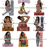 Bundle 9 Dope Diva Blessed Life Quotes SVG Cutting Files For Silhouette Cricut and More