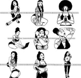 Bundle 9 Tattoo Goddess SVG Files For Cutting