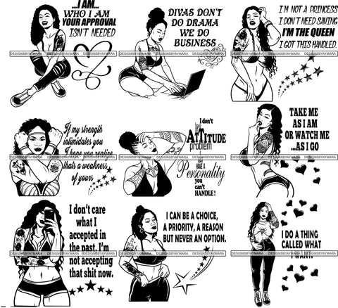 Bundle 9 Tattoo Goddess SVG Files For Cutting