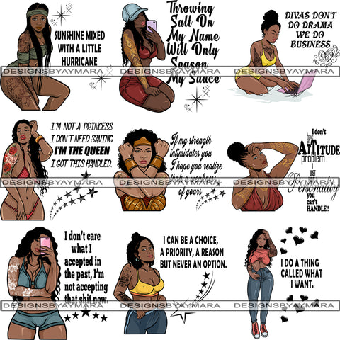 Bundle 9 Tattoo Goddess PNG Files For Print Not For Cutting