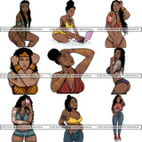 Bundle 9 Tattoo Goddess PNG Files For Print Not For Cutting