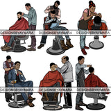 Bundle 6 Barbershop PNG Files For Print