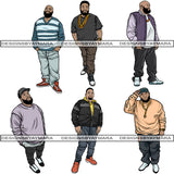 Bundle 6 Afro Big &Tall Man #1 PNG Files For Print