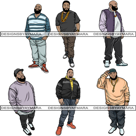 Bundle 6 Afro Big &Tall Man #1 PNG Files For Print