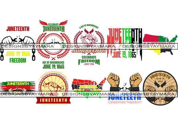 Bundle 10 Juneteenth PNG Files For Print