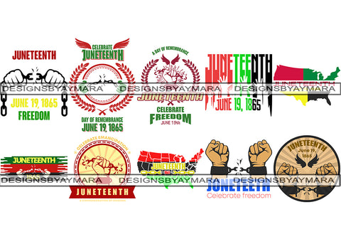 Bundle 10 Juneteenth PNG Files For Print