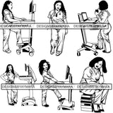 Bundle 6 Nurse Woman SVG For Silhouette and Cutting File