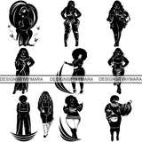 Bundle 10 Afro Beautiful Big Woman SVG Silhouettes BBW Big And Bougie Queen Diva Classy Lady  .SVG .EPS .PNG Vector Clipart Silhouette Cricut Circuit Cut Cutting