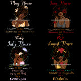 Bundle 12 Birthday Flowers Girls African American Woman Melanin Nubian Afro Hairstyle JPG PNG Files For Silhouette Cricut and More