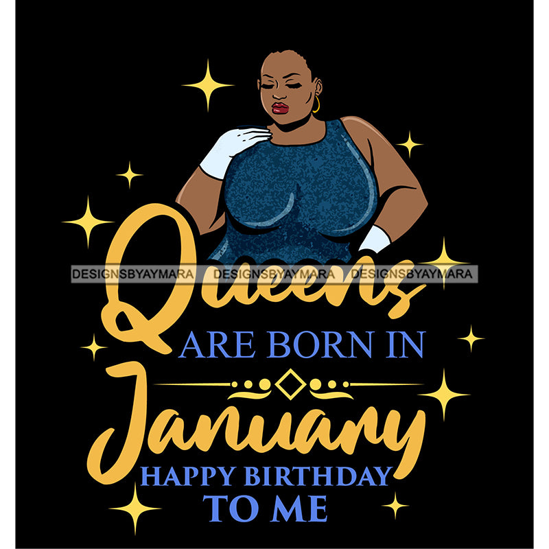 Afro Beauty Thick Woman Queens Are Born In January Birthday Calendar Y –  DesignsByAymara