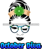 Bundle 12 Birthday Diva Wearing Glasses Headband Hair Bow Hipster Girls SVG JPG PNG Layered Cutting Files For Silhouette Cricut and More