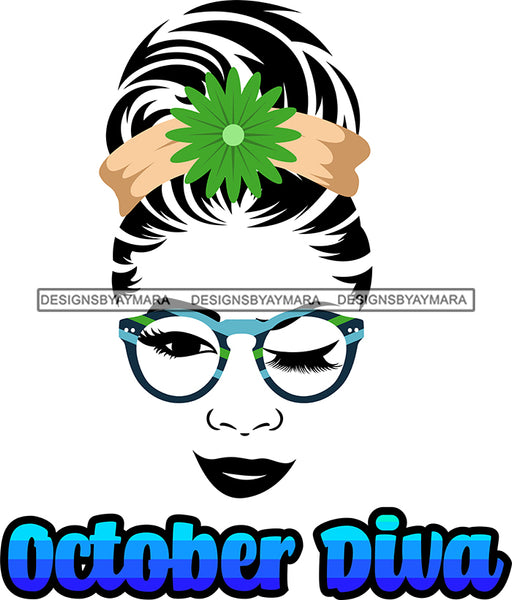 Bundle 12 Birthday Diva Wearing Glasses Headband Hair Bow Hipster Girls SVG JPG PNG Layered Cutting Files For Silhouette Cricut and More