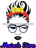 Bundle 12 Birthday Diva Wearing Glasses Headband Hair Bow Hipster Girls SVG JPG PNG Layered Cutting Files For Silhouette Cricut and More