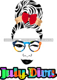 Bundle 12 Birthday Diva Wearing Glasses Headband Hair Bow Hipster Girls SVG JPG PNG Layered Cutting Files For Silhouette Cricut and More