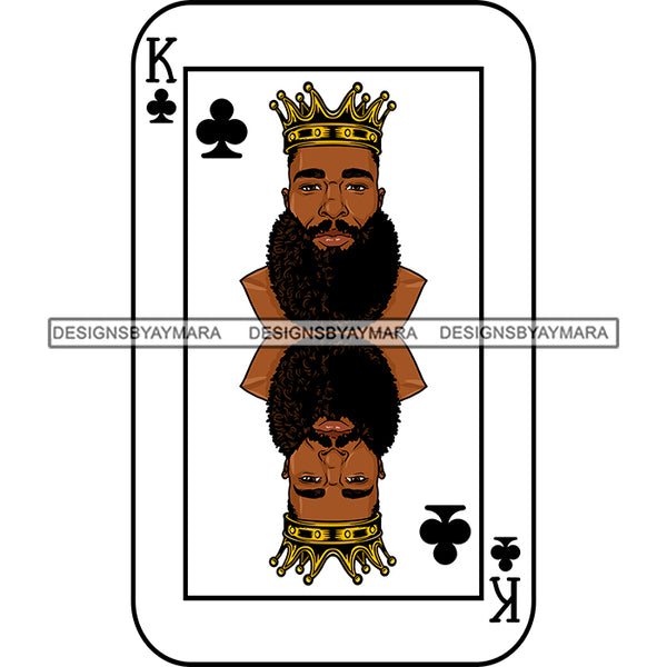 Ace King Man Royalty Blackjack Casino Card Game Attractive Black Man Bearded Hipster Male Guy Hombre Macho Manly SVG Files For Cutting