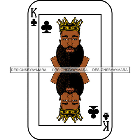 Ace King Man Royalty Blackjack Casino Card Game Attractive Black Man Bearded Hipster Male Guy Hombre Macho Manly SVG Files For Cutting