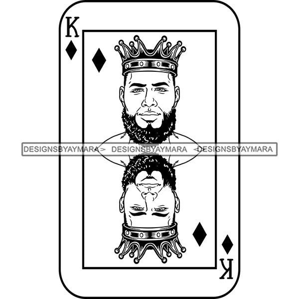 Ace King Man Royalty Blackjack Casino Card Game Attractive Black Man Bearded Hipster Male Guy Hombre Macho Manly SVG Files For Cutting
