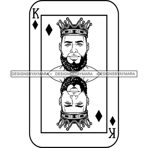 Ace King Man Royalty Blackjack Casino Card Game Attractive Black Man Bearded Hipster Male Guy Hombre Macho Manly SVG Files For Cutting
