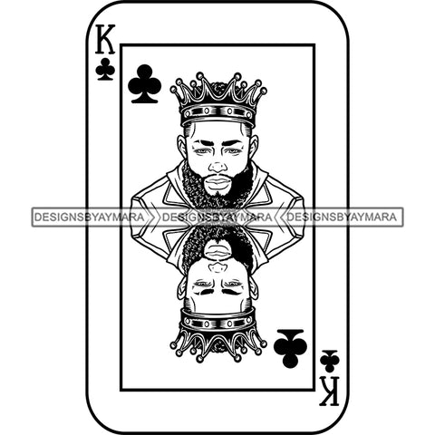 Ace King Man Royalty Blackjack Casino Card Game Attractive Black Man Bearded Hipster Male Guy Hombre Macho Manly SVG Files For Cutting