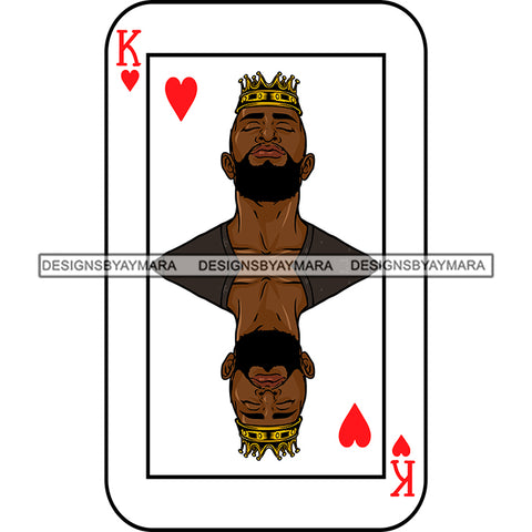 Ace King Man Royalty Blackjack Casino Card Game Attractive Black Man Bearded Hipster Male Guy Hombre Macho Manly SVG Files For Cutting
