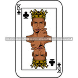 Ace King Man Royalty Blackjack Casino Card Game Attractive Black Man Bearded Hipster Male Guy Hombre Macho Manly SVG Files For Cutting