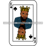 Ace King Man Royalty Blackjack Casino Card Game Attractive Black Man Bearded Hipster Male Guy Hombre Macho Manly SVG Files For Cutting
