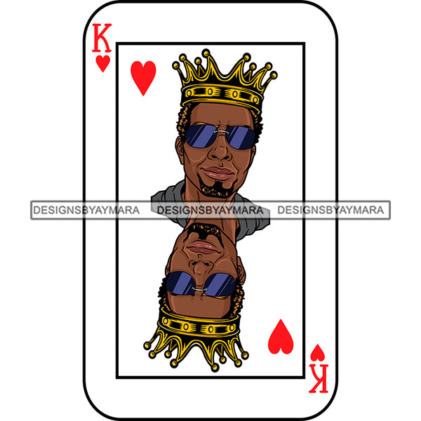 Ace King Man Royalty Blackjack Casino Card Game Attractive Black Man Bearded Hipster Male Guy Hombre Macho Manly SVG Files For Cutting