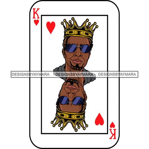 Ace King Man Royalty Blackjack Casino Card Game Attractive Black Man Bearded Hipster Male Guy Hombre Macho Manly SVG Files For Cutting