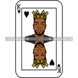 Ace King Man Royalty Blackjack Casino Card Game Attractive Black Man Bearded Hipster Male Guy Hombre Macho Manly SVG Files For Cutting
