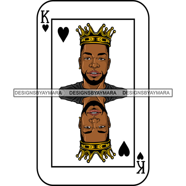 Ace King Man Royalty Blackjack Casino Card Game Attractive Black Man Bearded Hipster Male Guy Hombre Macho Manly SVG Files For Cutting