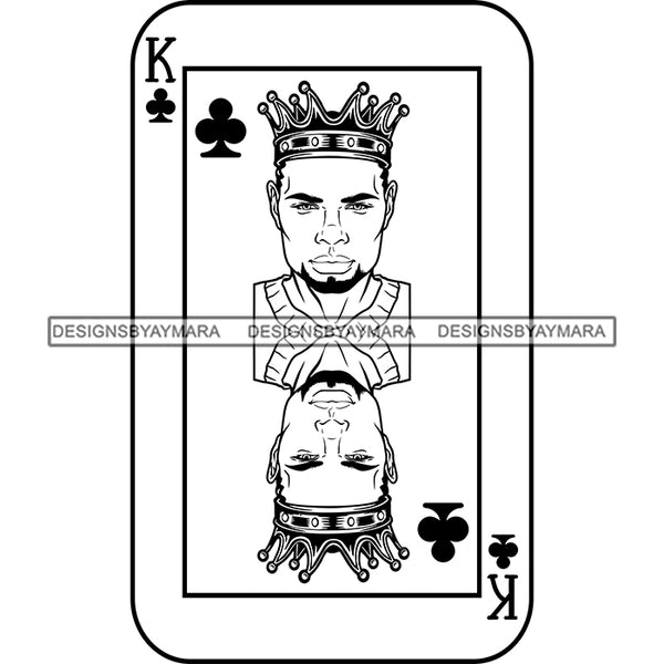 Ace King Man Royalty Blackjack Casino Card Game Attractive Black Man Bearded Hipster Male Guy Hombre Macho Manly SVG Files For Cutting