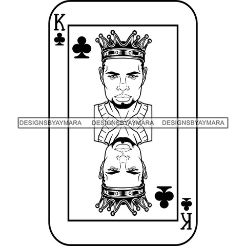 Ace King Man Royalty Blackjack Casino Card Game Attractive Black Man Bearded Hipster Male Guy Hombre Macho Manly SVG Files For Cutting
